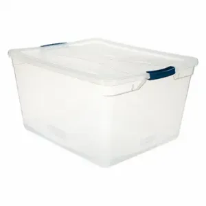 RUBBERMAID RMCC710000 Storage Tote, 17.8 gal, 23 1/2 Inch x 18 5/8 Inch x 12 1/4 Inch, Clear Body, Clear Lid | CT9FPV 60VZ27