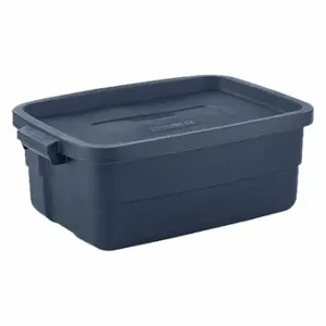 RUBBERMAID RMRT100004 Storage Tote, 10 gal, 23 7/8 Inch x 15 7/8 Inch x 8 7/8 Inch, Dark Blue/Metallic Body | CT9FQH 60VZ18