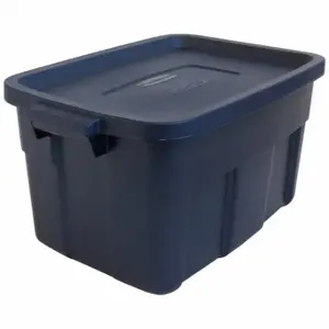 RUBBERMAID RMRT140008 Storage Tote, 14 gal, 23 7/8 Inch x 15 7/8 Inch x 12 1/4 Inch, Dark Blue/Metallic Body | CT9FQG 60VZ19