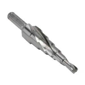 RUKO 101701E Step Drill Bit, 1 Size, 6 Steps, 5 Perc. Cobalt High-Speed Steel, Bright Finish, Split Point | CV7HKM