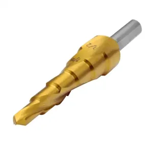 RUKO 101701T Step Drill Bit, 1 Size, 6 Steps, High-Speed Steel, Titanium-Nitride Coated Finish | CV7HKN