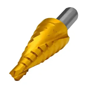 RUKO 101703T Step Drill Bit, 3 Size, 9 Steps, High-Speed Steel, Titanium-Nitride Coated Finish | CV7HKV