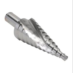 RUKO 101704E Step Drill Bit, 4 Size, 12 Steps, 5 Perc. Cobalt High-Speed Steel, Bright Finish, Split Point | CV7HKX