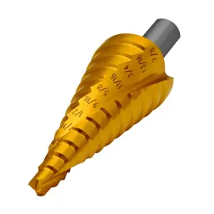 RUKO 101704T Step Drill Bit, 4 Size, 12 Steps, High-Speed Steel, Titanium-Nitride Coated Finish | CV7HKY