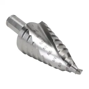 RUKO 101705E Step Drill Bit, 5 Size, 9 Steps, 5 Perc. Cobalt High-Speed Steel, Bright Finish, Split Point | CV7HLA