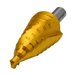 RUKO 101705T Step Drill Bit, 5 Size, 9 Steps, High-Speed Steel, Titanium-Nitride Coated Finish | CV7HLB