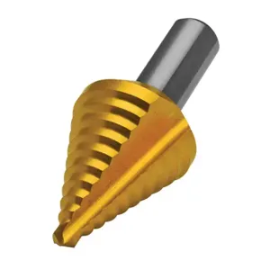 RUKO 101708T Step Drill Bit, 8 Size, 1 Step, High-Speed Steel, Titanium-Nitride Coated Finish | CV7HLJ