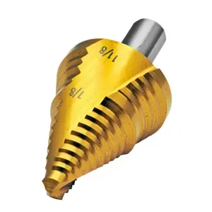 RUKO 101709T Step Drill Bit, 9 Size, 2 Steps, High-Speed Steel, Titanium-Nitride Coated Finish | CV7HLM