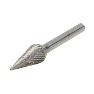 RUKO 116468 Rotary Burr, Pointed Cone, 1/2 Inch Burr Dia., 7/8 Inch Burr Length, 1/4In Shank Dia. | CV7DXW