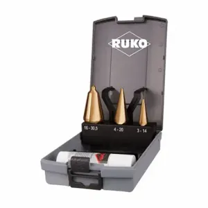 RUKO 101020TRO Tube and Sheet Drill, 6 Hole Sizes, 1/8 Inch to 1 3/16 Inch, TiN Finish, High Speed Steel | CT9FUD 783YJ6