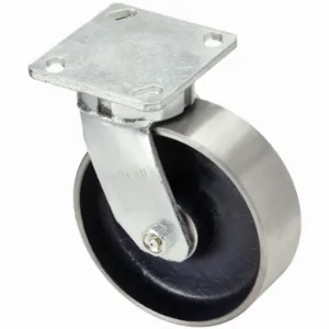 RWM 65-FSR-0520-S Kingpinless Plate Caster, 5 Inch Dia, 6 1/2 Inch Height, Swivel Caster | CT9QBZ 53CF36