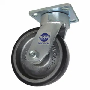 RWM 65-UIB-0620-S-SL-Q-ICWB-80A Kingpinless Plate Caster, 6 Inch Dia, 7 1/2 Inch Height | CT9QCJ 53CG35