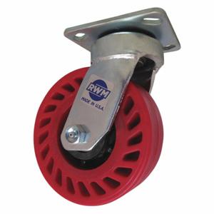 RWM 68-UOB-0820-S Shock-Absorbing Plate Caster, 8 Inch Dia, 10 1/8 Inch Height | CT9QLQ 53CG71