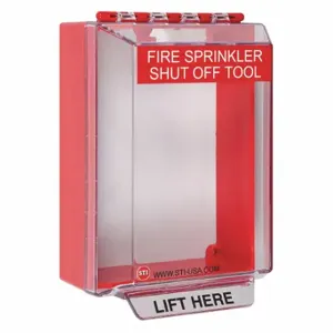 SAFETY TECHNOLOGY INTERNATIONAL STI-14200NR-Z002 Universal Stopper, Polycarbonate, Surface, Open, Clear/Red, 6 Inch Height | CT9RMC 45YP76