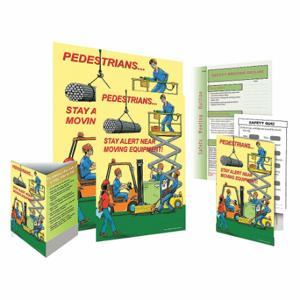 SAFETYPOSTER SW0067-SAFEKIT Safe System Kit, Pedestrians Stay Alert Near Moving Equipment, English | CT9QYJ 35LL22