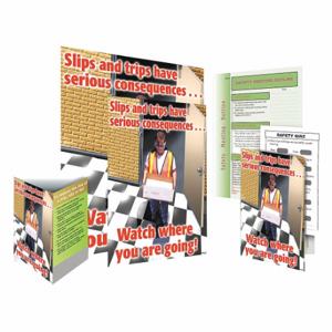 SAFETYPOSTER SW0092-SAFEKIT Safe System Kit, Slips And Trips Have Consequences, Watch Where You Are Going | CT9QYN 35LG99