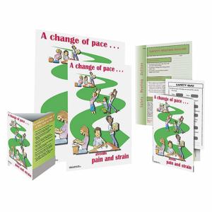 SAFETYPOSTER SW0044-SAFEKIT Safe System Kit, A Change Of Pace Avoids Pain And Strain, English | CT9QXA 35LL41