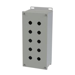 SAGINAW SCE-10PBXI Pushbutton Enclosure, 10 Holes, 22mm, 14 x 7 x 5 Inch Size, Wall Mount, Carbon Steel | CV6QDW