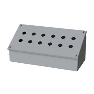 SAGINAW SCE-12PBAI Pushbutton Consolet, 12 Holes, 22mm, 7 x 16 x 7 Inch Size, Wall Mount, Carbon Steel | CV6NPQ