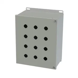 SAGINAW SCE-12PBHI Pushbutton Enclosure, 12 Holes, 22mm, 12 x 10 x 6 Inch Size, Wall Mount, Carbon Steel | CV6QGH