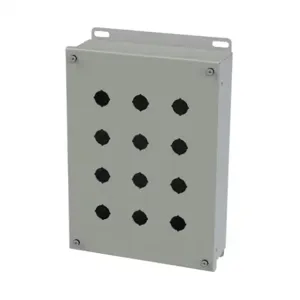 SAGINAW SCE-12PBI Pushbutton Enclosure, 12 Holes, 22mm, 12 x 9 x 3 Inch Size, Wall Mount, Carbon Steel | CV6QGJ