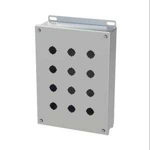 SAGINAW SCE-12PBSSI Pushbutton Enclosure, 12 Holes, 22mm, 12 x 9 x 3 Inch Size, Wall Mount | CV6QGN