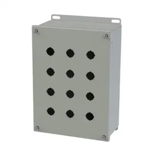 SAGINAW SCE-12PBXI Pushbutton Enclosure, 12 Holes, 22mm, 12 x 9 x 5 Inch Size, Wall Mount, Carbon Steel | CV6QGQ