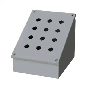 SAGINAW SCE-12SPBAI Pushbutton Consolet, 12 Holes, 22mm, 11 x 9 x 9 Inch Size, Wall Mount, Carbon Steel | CV6NPT