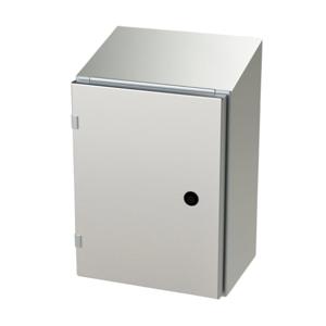 SAGINAW SCE-16EL1208SSST Enclosure, Slope Top, 16 x 12 x 8 Inch Size, Wall Mount, 304 Stainless Steel | CV6QKA