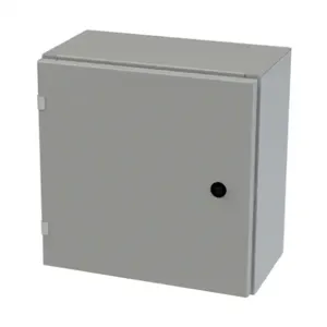 SAGINAW SCE-16EL1608LP Enclosure, 16 x 16 x 8 Inch Size, Wall Mount, Carbon Steel, Ansi 61 Gray | CV6QKH