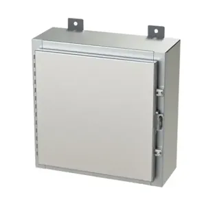 SAGINAW SCE-16H1606SS6LP Enclosure, 16 x 16 x 6 Inch Size, Wall Mount, 316L Stainless Steel, #4 Brush Finish | CV6QLD