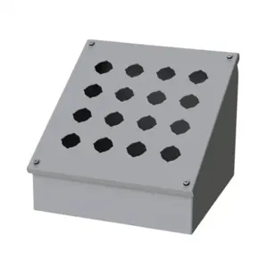 SAGINAW SCE-16PBA Pushbutton Consolet, 16 Holes, 30mm, 11 x 11 x 9 Inch Size, Wall Mount, Carbon Steel | CV6NPU