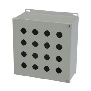 SAGINAW SCE-16PBH Pushbutton Enclosure, 16 Holes, 30mm, 12 x 12 x 6 Inch Size, Wall Mount, Carbon Steel | CV6QLR