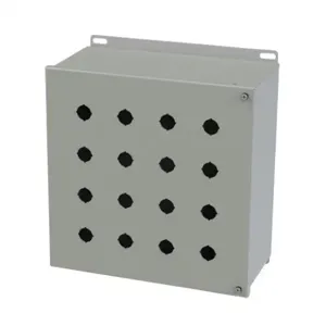 SAGINAW SCE-16PBHI Pushbutton Enclosure, 16 Holes, 22mm, 12 x 12 x 6 Inch Size, Wall Mount, Carbon Steel | CV6QLT