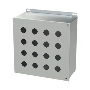 SAGINAW SCE-16PBHSS6 Pushbutton Enclosure, 16 Holes, 30mm, 12 x 12 x 6 Inch Size, Wall Mount | CV6QLV