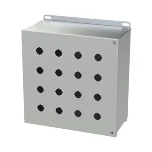 SAGINAW SCE-16PBHSS6I Pushbutton Enclosure, 16 Holes, 22mm, 12 x 12 x 6 Inch Size, Wall Mount | CV6QLW