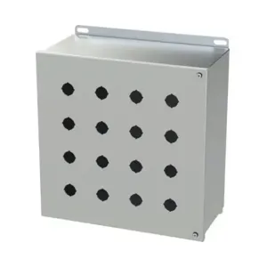 SAGINAW SCE-16PBHSSI Pushbutton Enclosure, 16 Holes, 22mm, 12 x 12 x 6 Inch Size, Wall Mount | CV6QLX