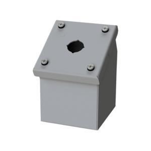 SAGINAW SCE-1PBAI Pushbutton Consolet, 1 Hole, 22mm, 4 x 4 x 5 Inch Size, Wall Mount, Carbon Steel | CV6NPX