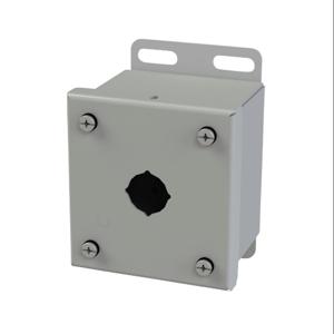 SAGINAW SCE-1PBI Pushbutton Enclosure, 1 Hole, 22mm, 4 x 4 x 3 Inch Size, Wall Mount, Carbon Steel | CV6QME