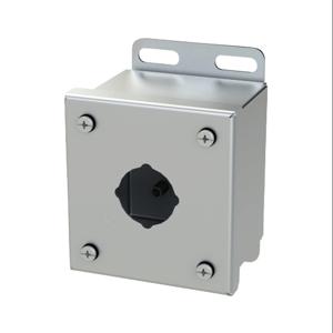 SAGINAW SCE-1PBSS Pushbutton Enclosure, 1 Hole, 30mm, 4 x 4 x 3 Inch Size, Wall Mount, 304 Stainless Steel | CV6QMG