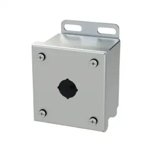 SAGINAW SCE-1PBSSI Pushbutton Enclosure, 1 Hole, 22mm, 4 x 4 x 3 Inch Size, Wall Mount, 304 Stainless Steel | CV6QMK