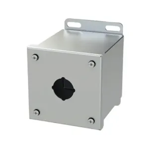 SAGINAW SCE-1PBXSS6 Pushbutton Enclosure, 1 Hole, 30mm, 4 x 4 x 5 Inch Size, Wall Mount, 316L Stainless Steel | CV6QMQ