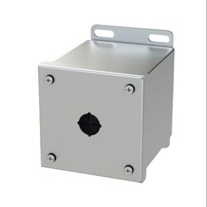SAGINAW SCE-1PBXSS6I Pushbutton Enclosure, 1 Hole, 22mm, 4 x 4 x 5 Inch Size, Wall Mount, 316L Stainless Steel | CV6QMR