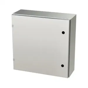 SAGINAW SCE-24EL2408SSLP Enclosure, 24 x 24 x 8 Inch Size, Wall Mount, 304 Stainless Steel, #4 Brush Finish | CV6QUA