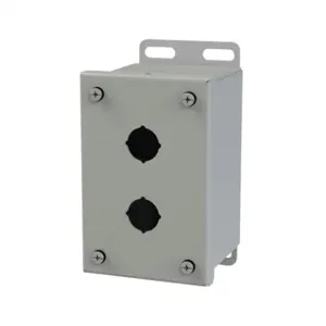 SAGINAW SCE-2PBGX Pushbutton Enclosure, 2 Holes, 22mm, 5 x 4 x 4 Inch Size, Wall Mount, Carbon Steel | CV6QXQ