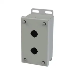 SAGINAW SCE-2PBI Pushbutton Enclosure, 2 Holes, 22mm, 6 x 4 x 3 Inch Size, Wall Mount, Carbon Steel | CV6QXR