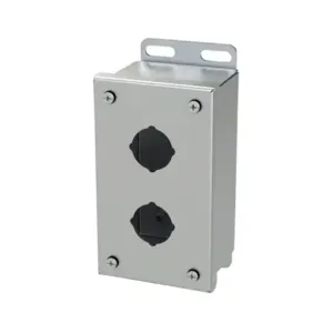 SAGINAW SCE-2PBSS6 Pushbutton Enclosure, 2 Holes, 30mm, 6 x 4 x 3 Inch Size, Wall Mount | CV6QXV