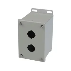 SAGINAW SCE-2PBX Pushbutton Enclosure, 2 Holes, 30mm, 6 x 4 x 5 Inch Size, Wall Mount, Carbon Steel | CV6QXY