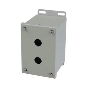 SAGINAW SCE-2PBXI Pushbutton Enclosure, 2 Holes, 22mm, 6 x 4 x 5 Inch Size, Wall Mount, Carbon Steel | CV6QXZ