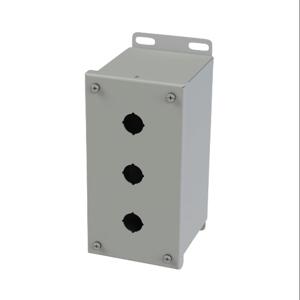 SAGINAW SCE-3PBXI Pushbutton Enclosure, 3 Holes, 22mm, 8 x 4 x 5 Inch Size, Wall Mount, Carbon Steel | CV6RBY